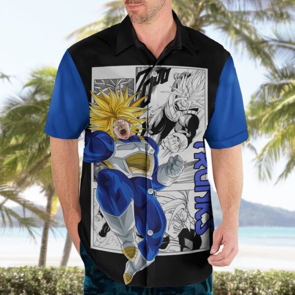 Chemise hawaïenne Trunks du Futur Ultra SSJ Dragon Ball - Maison Otaku – Image 3