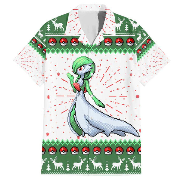 Chemise hawaïenne Gardevoir Pokémon motif Noël pixel - Maison Otaku