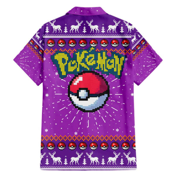 Chemise hawaïenne Ectoplasma Pokémon motif Noël pixel - Maison Otaku – Image 2