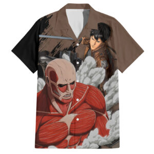 Chemise hawaïenne Titan Géant L’Attaque des Titans - Maison Otaku