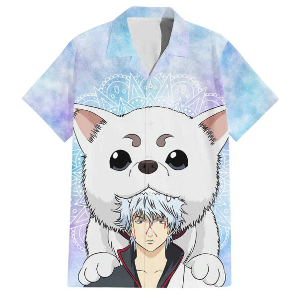 Chemise hawaïenne Gintoki et Sadaharu Gintama marbré - Maison Otaku