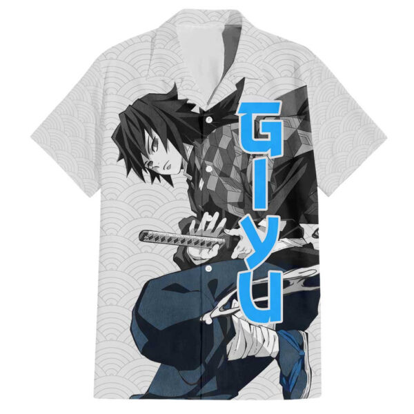 Chemise hawaïenne Giyu Demon Slayer style japonais - Maison Otaku