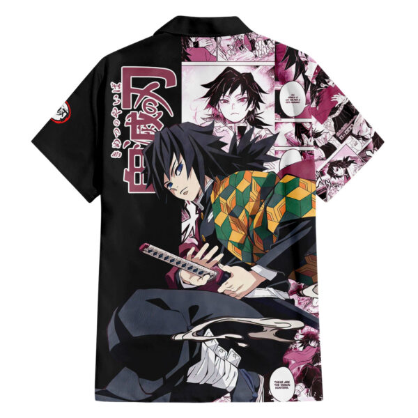 Chemise hawaïenne Giyu Tomioka Demon Slayer style manga - Maison Otaku – Image 2
