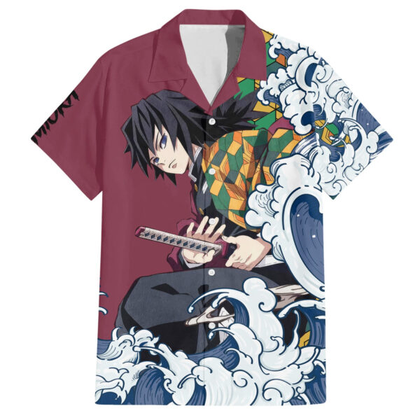 Chemise hawaïenne Giyu Tomioka Demon Slayer motif japonais - Maison Otaku
