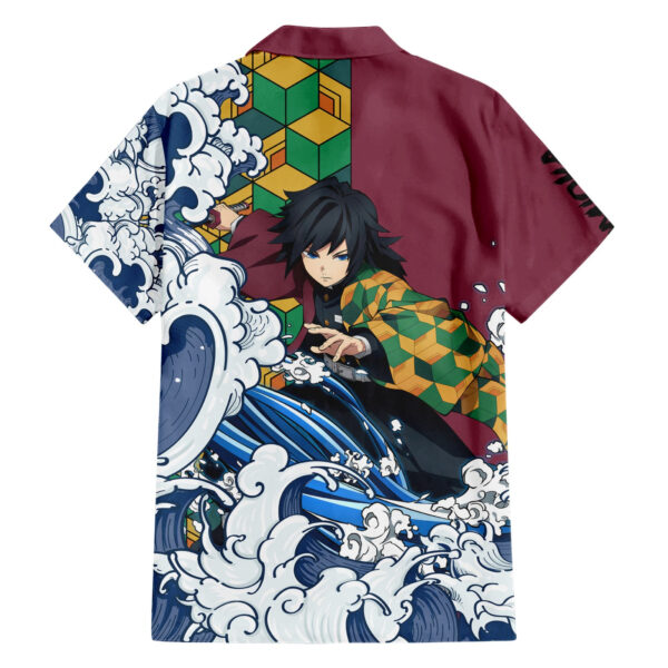 Chemise hawaïenne Giyu Tomioka Demon Slayer motif japonais - Maison Otaku – Image 2