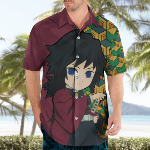 Chemise hawaïenne Giyuu Demon Slayer amusante - Maison Otaku – Image 3