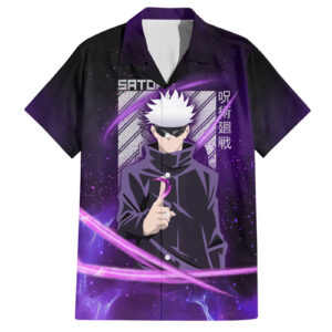 Chemise hawaïenne Gojo Satoru Jujutsu Kaisen aura galaxie - Maison Otaku