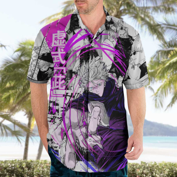 Chemise hawaïenne Gojo Satoru Jujutsu Kaisen motif manga - Maison Otaku – Image 3