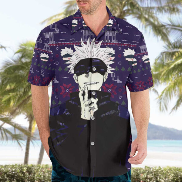 Chemise hawaïenne Gojo Satoru Jujutsu Kaisen Noël - Maison Otaku – Image 3