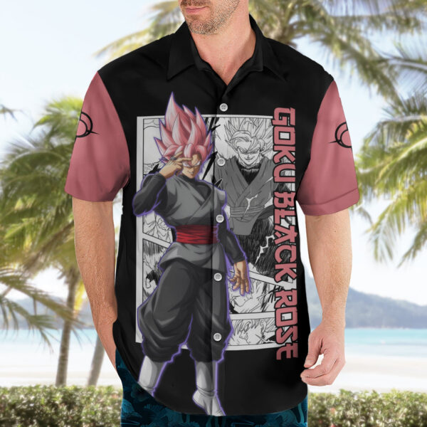 Chemise hawaïenne Goku Black Rose Dragon Ball motif manga - Maison Otaku – Image 3