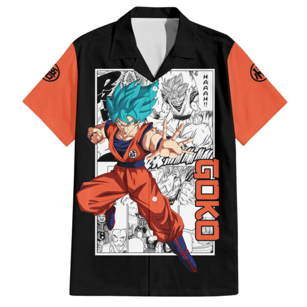 Chemise hawaïenne Goku Blue Dragon Ball motif manga - Maison Otaku
