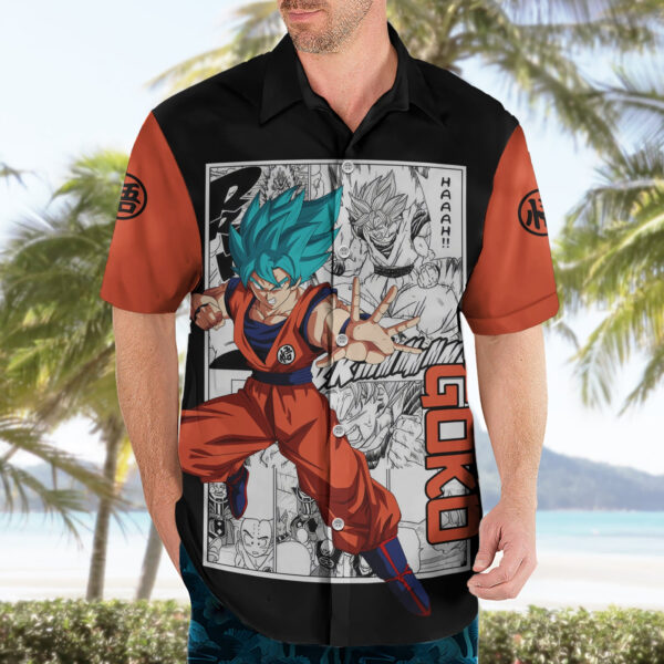 Chemise hawaïenne Goku Blue Dragon Ball motif manga - Maison Otaku – Image 3
