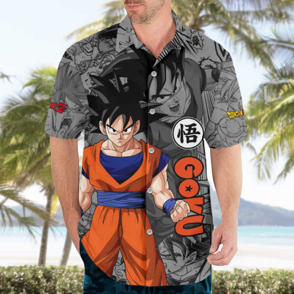 Chemise hawaïenne Goku Dragon Ball motif manga - Maison Otaku – Image 3