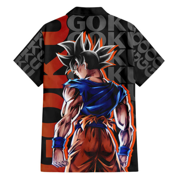 Chemise hawaïenne Goku Dragon Ball motif texte abstrait - Maison Otaku – Image 2