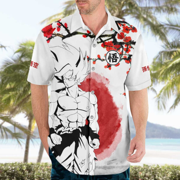 Chemise hawaïenne Goku Dragon Ball fleur de cerisier - Maison Otaku – Image 3