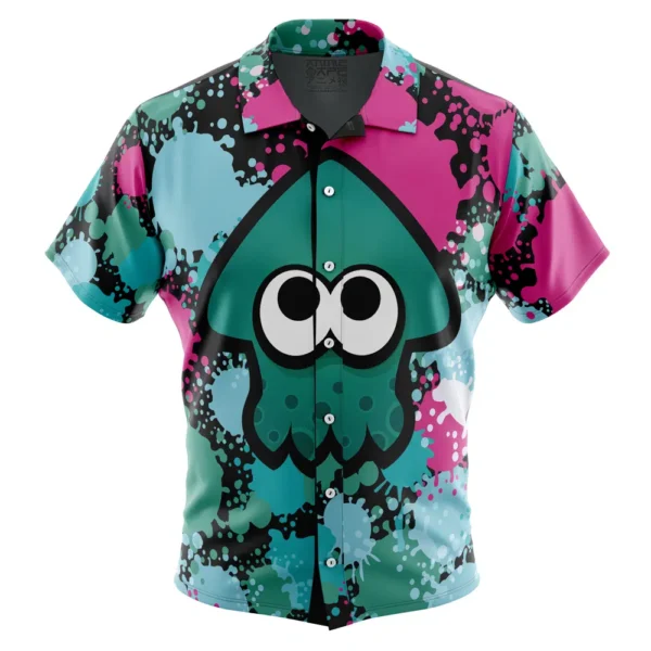 Chemise hawaïenne Green Squid Aloha Splatoon - Maison Otaku