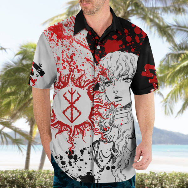 Chemise hawaïenne Griffith noir & blanc grunge - Maison Otaku – Image 3