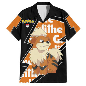 Chemise hawaïenne Growlithe style éclair Anime - Maison Otaku