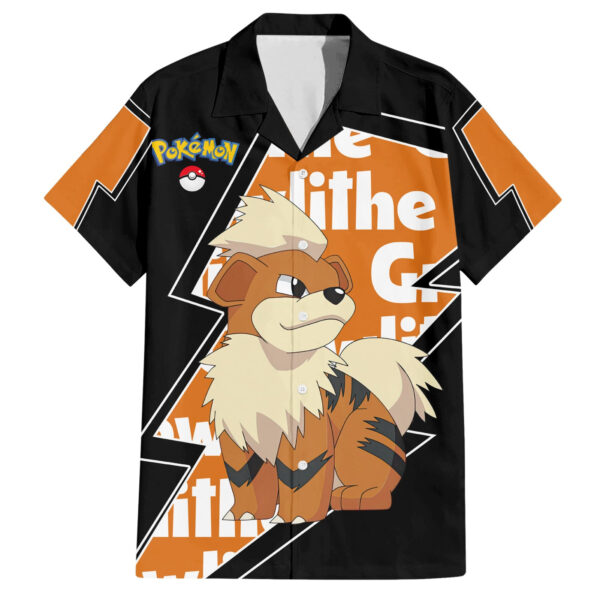 Chemise hawaïenne Growlithe style éclair Anime - Maison Otaku