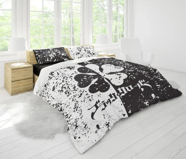 Housse De Couette Black Clover Trèfle à 5 feuilles Parure de lit Ensemble De Literie – Image 2