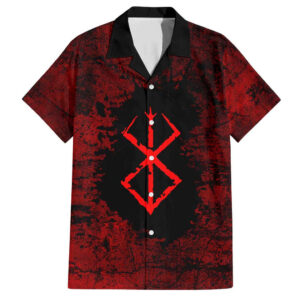 Chemise hawaïenne Guts Berserk grunge sanglant Anime Mix - Maison Otaku