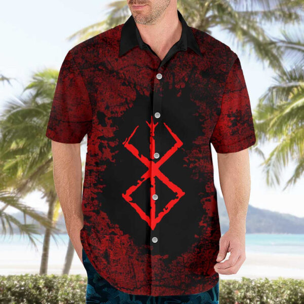 Chemise hawaïenne Guts Berserk grunge sanglant Anime Mix - Maison Otaku – Image 3