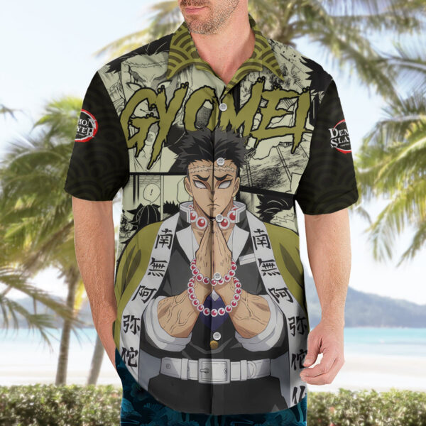 Chemise hawaïenne Gyomei Himejima Demon Slayer Manga Mix - Maison Otaku – Image 3