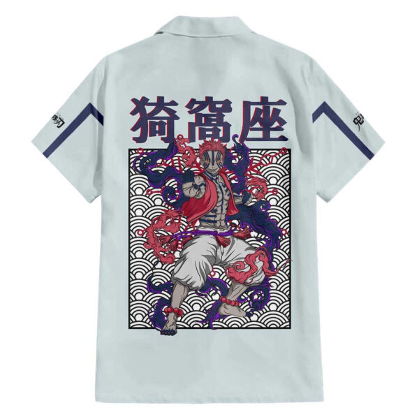 Chemise hawaïenne Akaza Hakuji Demon Slayer Anime - Maison Otaku – Image 2