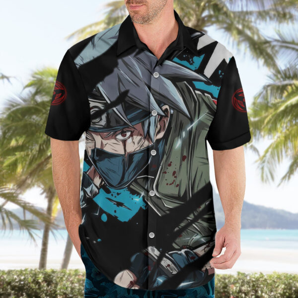 Chemise hawaïenne Kakashi Hatake œil du Sharingan Naruto - Maison Otaku – Image 3