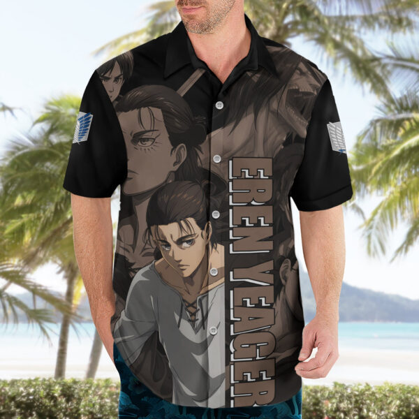 Chemise hawaïenne Eren Yeager L’Attaque des Titans - Maison Otaku – Image 3