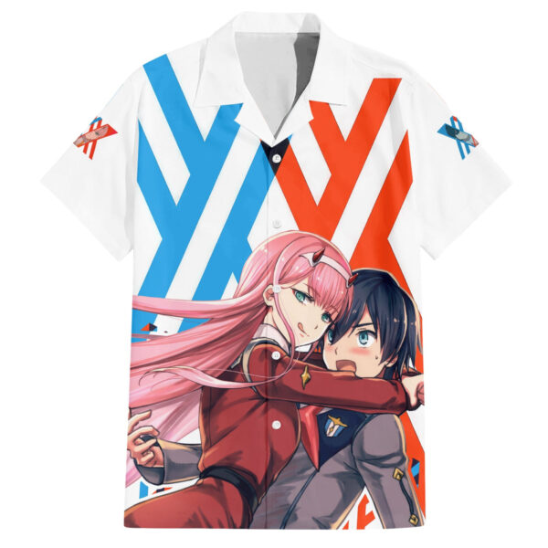 Chemise hawaïenne Hiro & Zero Two Strelitzia Anime - Maison Otaku