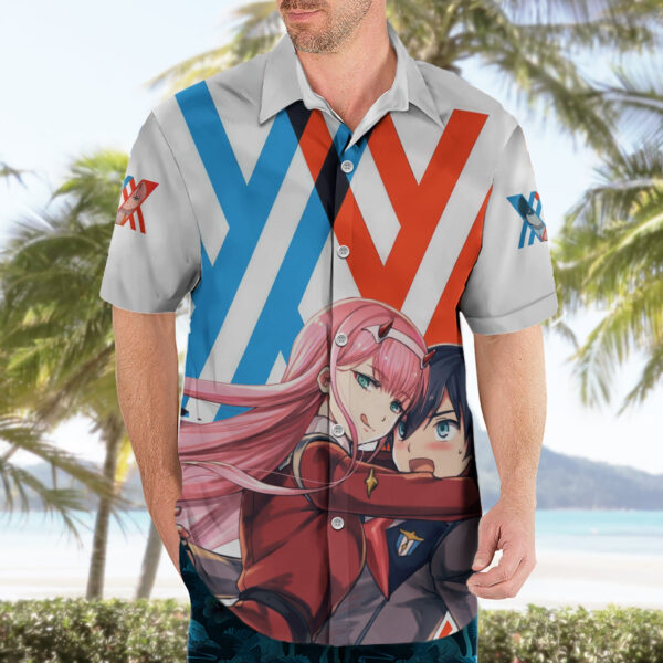 Chemise hawaïenne Hiro & Zero Two Strelitzia Anime - Maison Otaku – Image 3