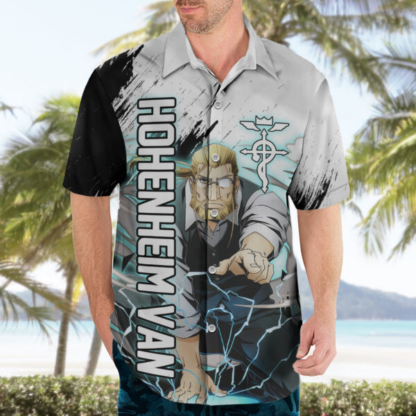Chemise hawaïenne Hohenheim Van Fullmetal Alchemist motif grunge - Maison Otaku – Image 3