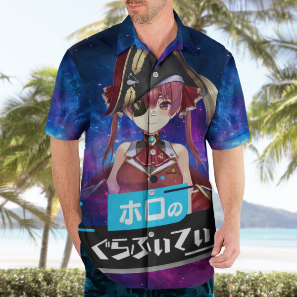Chemise hawaïenne Houshou Marine HoloLive Galaxie - Maison Otaku – Image 3