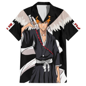 Chemise hawaïenne Ichigo Kurosaki style veste BL - Maison Otaku