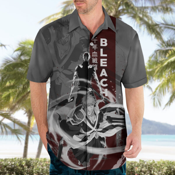 Chemise hawaïenne Ichigo Kurosaki Bleach style sanglant grunge - Maison Otaku – Image 3