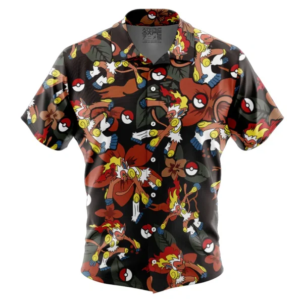 Chemise hawaïenne Motif Infernape Pokémon - Maison Otaku