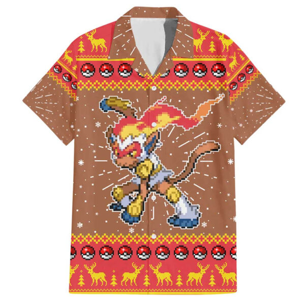 Chemise hawaïenne Simiabraz Pokémon pixel Noël - Maison Otaku