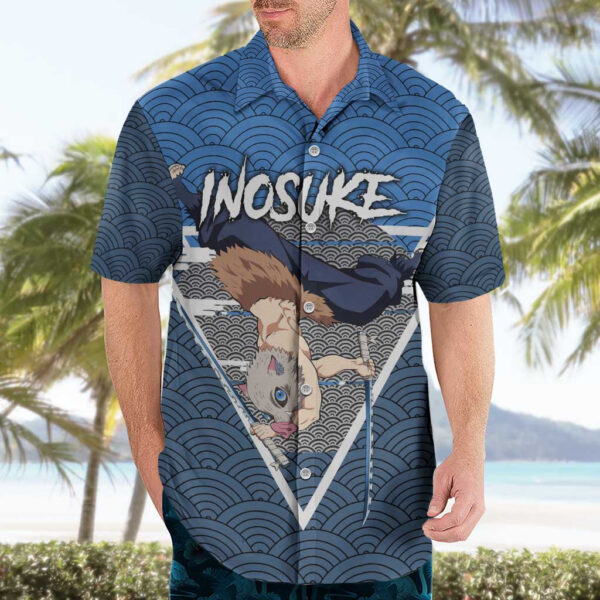 Chemise hawaïenne Inosuke Demon Slayer art japonais - Maison Otaku – Image 3