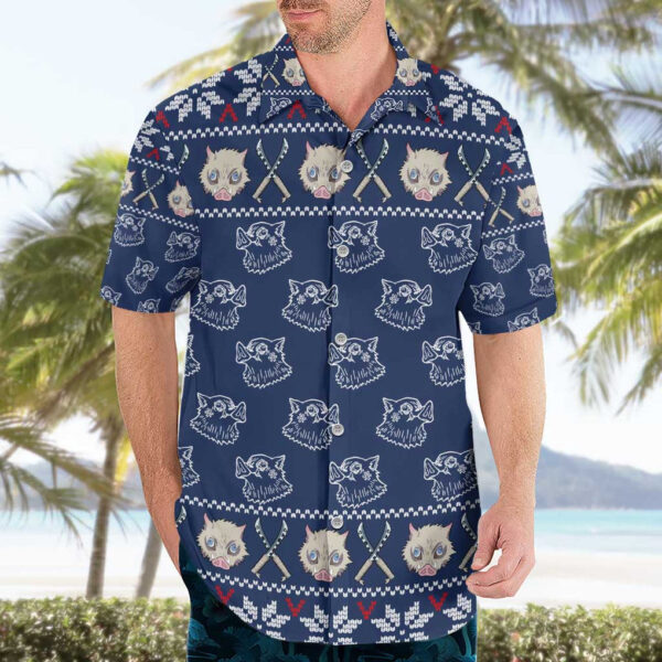 Chemise hawaïenne Inosuke Demon Slayer Noël Mix - Maison Otaku – Image 3