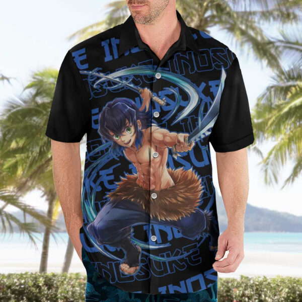 Chemise hawaïenne Inosuke Hashibira Demon Slayer Japon - Maison Otaku – Image 3