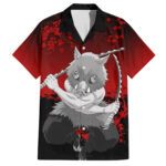 Chemise hawaïenne Inosuke art japonais Demon Slayer – Maison Otaku
