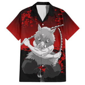 Chemise hawaïenne Inosuke art japonais Demon Slayer - Maison Otaku