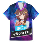 Chemise hawaïenne Inugami Korone HoloLive Galaxie – Maison Otaku