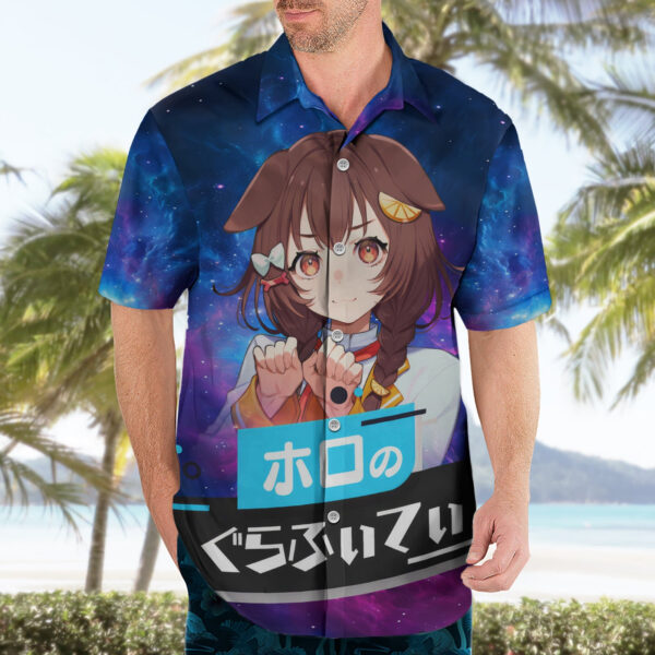 Chemise hawaïenne Inugami Korone HoloLive Galaxie - Maison Otaku – Image 3