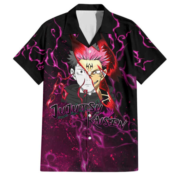 Chemise hawaïenne Itadori & Ryomen Sukuna Jujutsu Kaisen pattern Mix - Maison Otaku