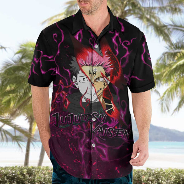 Chemise hawaïenne Itadori & Ryomen Sukuna Jujutsu Kaisen pattern Mix - Maison Otaku – Image 3