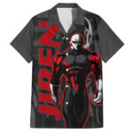Chemise hawaïenne Jiren Dragon Ball motif abstrait texte Mix – Maison Otaku