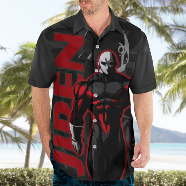 Chemise hawaïenne Jiren Dragon Ball motif abstrait texte Mix - Maison Otaku – Image 3