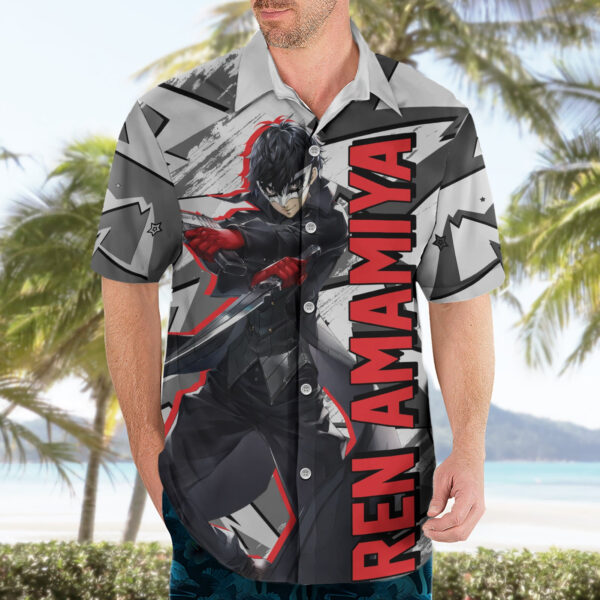 Chemise hawaïenne Joker Persona style cyber polygon Mix - Maison Otaku – Image 3
